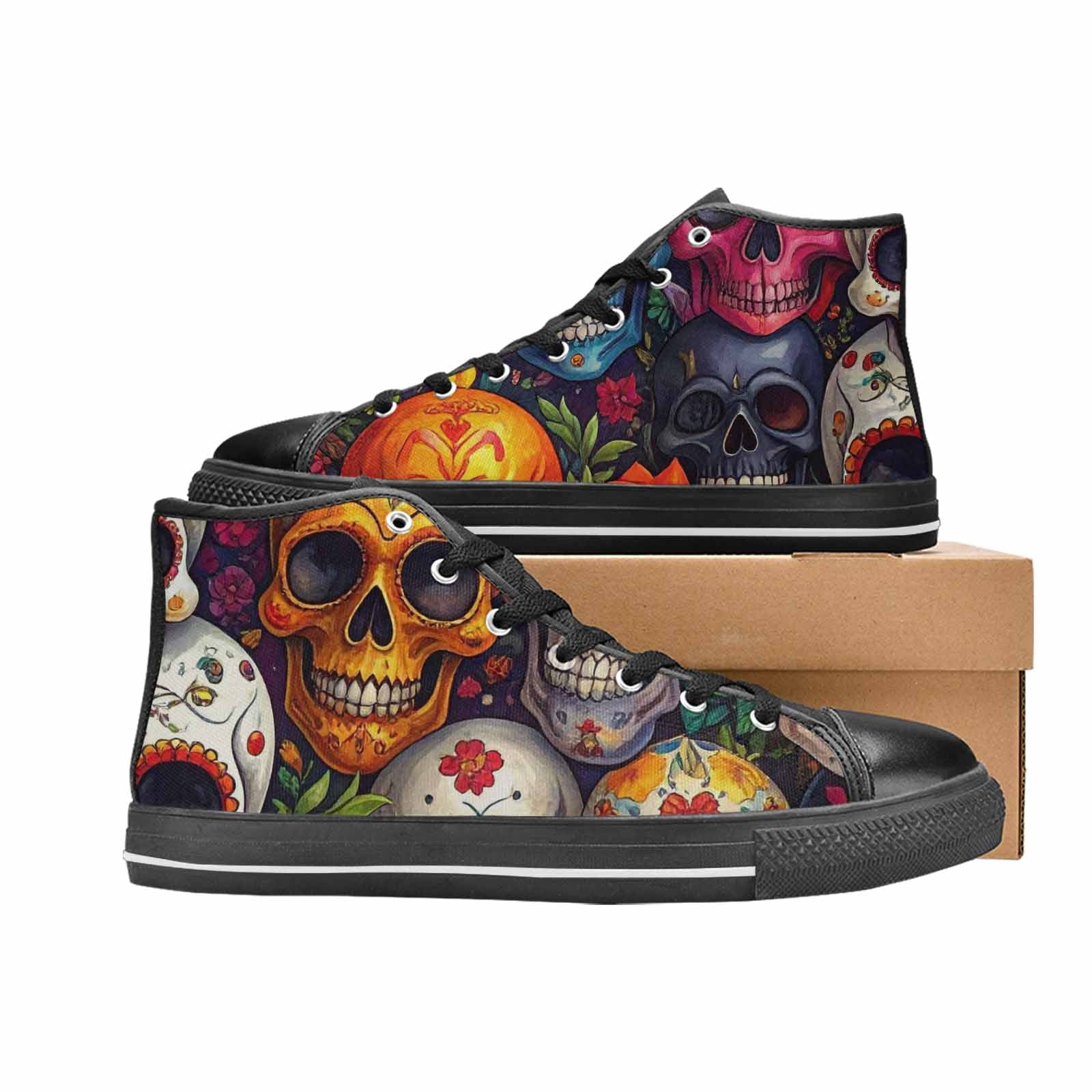 MEN'S Skull High Top Canvas Dark Academia Shoes