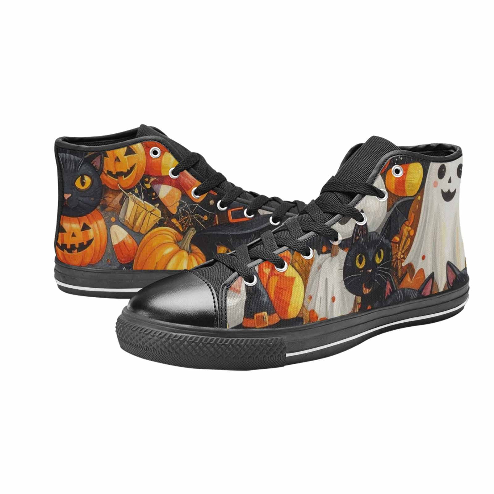 WOMEN'S Halloween High Top Canvas Grunge Custom Shoes