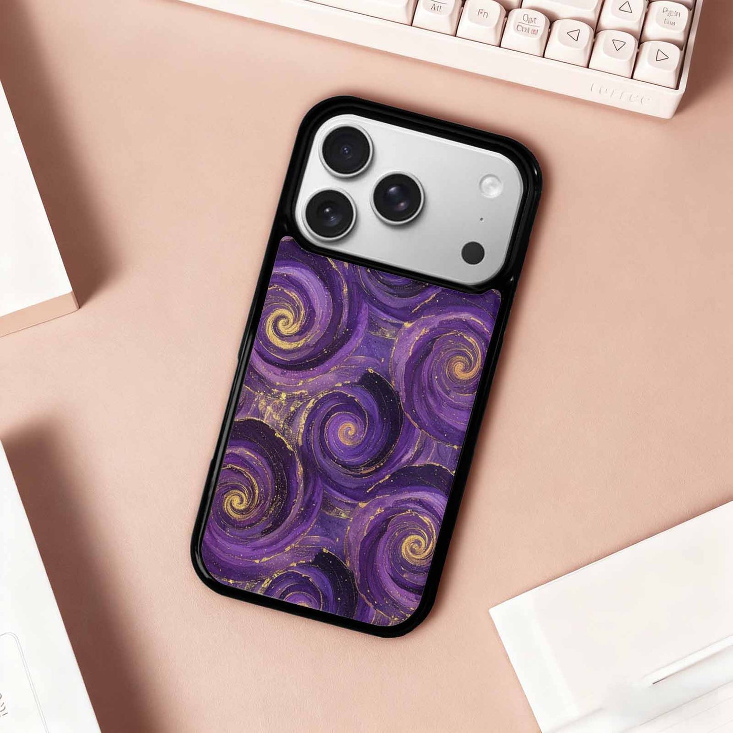 iPhone 17 Pro Case — Swirling Brushstroke Starry Night Texture Galaxy, Custom Designed Case Cover