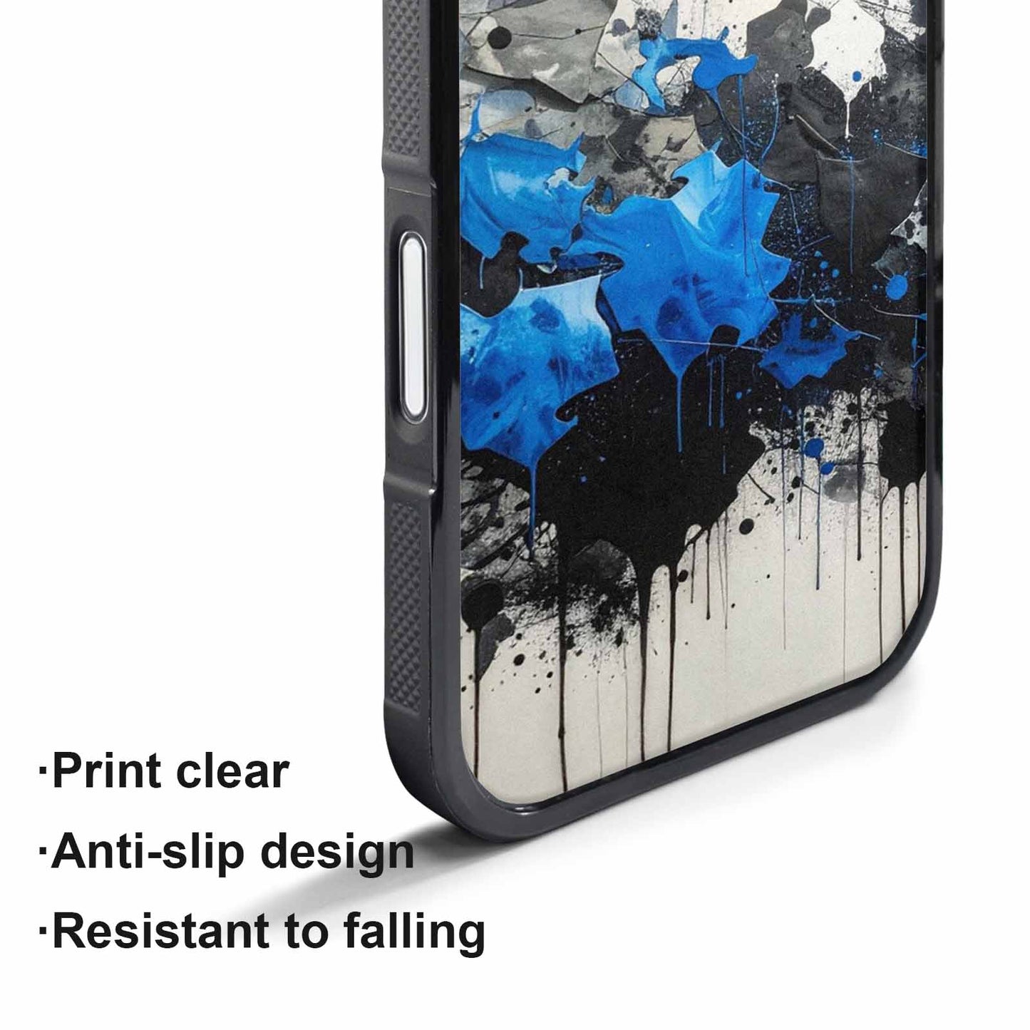 iPhone 17 Pro Max Case — Black &amp; Blue Ink Camo, Custom Phone Case