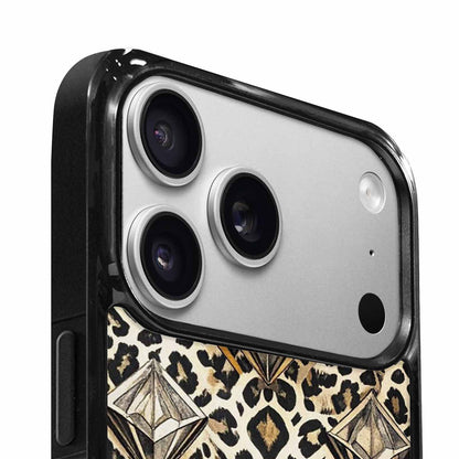 iPhone 17 Pro Case — Vintage Leopard Print Diamond Animal Print, Original Design Phone Case