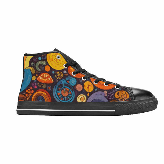 MEN'S Groovy 70S Peace High Top Canvas Surreal Custom Shoes