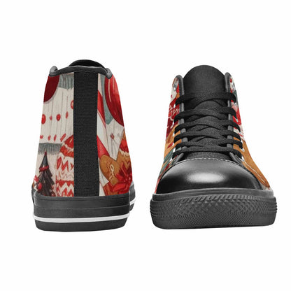 WOMEN'S Christmas Holly Snowflake High Top Canvas Y2K Sneakers