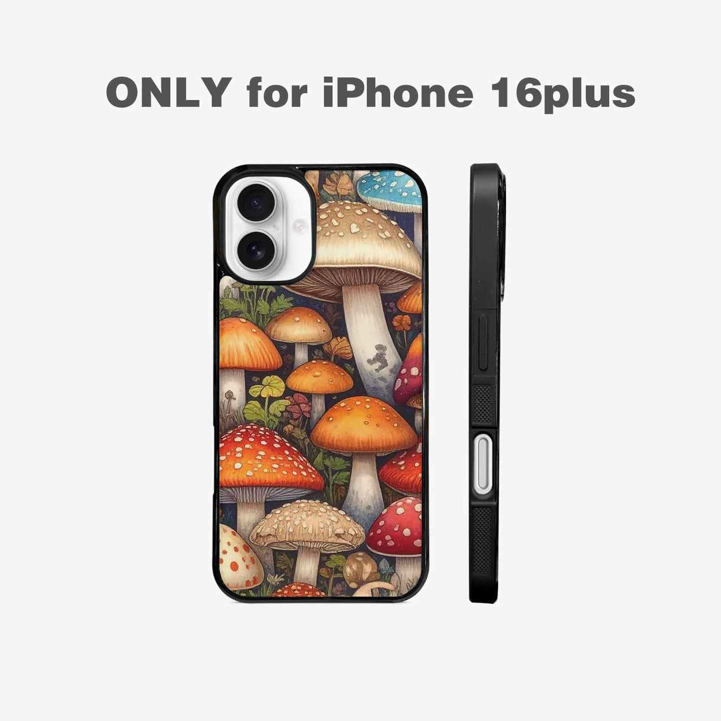 iPhone 16 Plus Case — Mushrooms General Mushrooms Pa, Custom Art Phone Cover