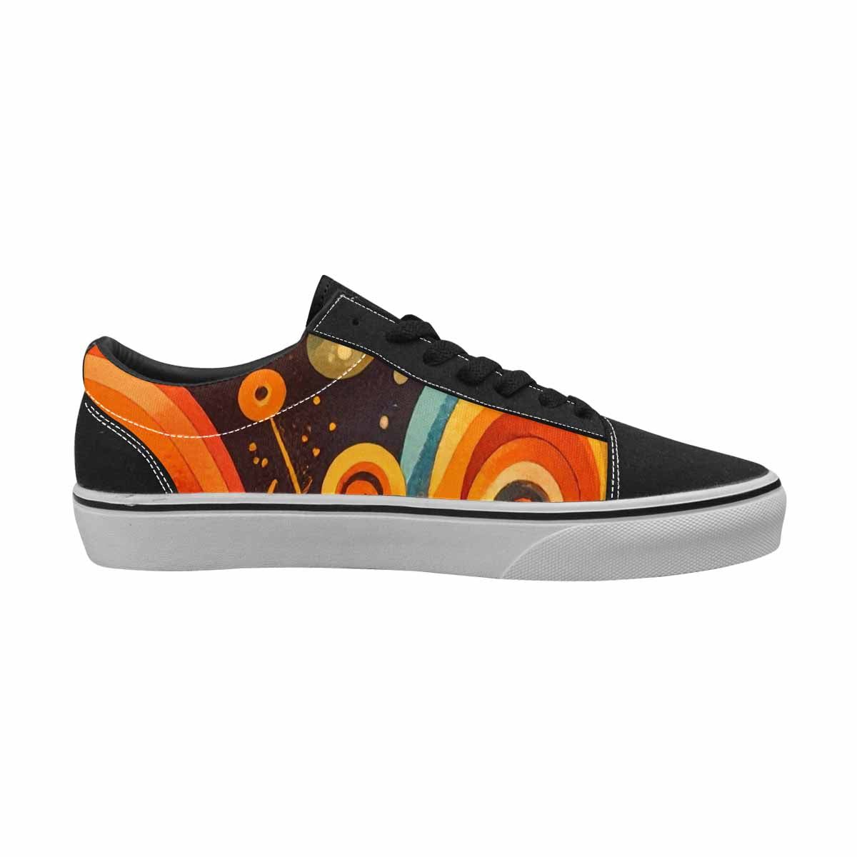 MEN'S Groovy 70S Peace Canvas Lace-Up Cottagecore Sneakers