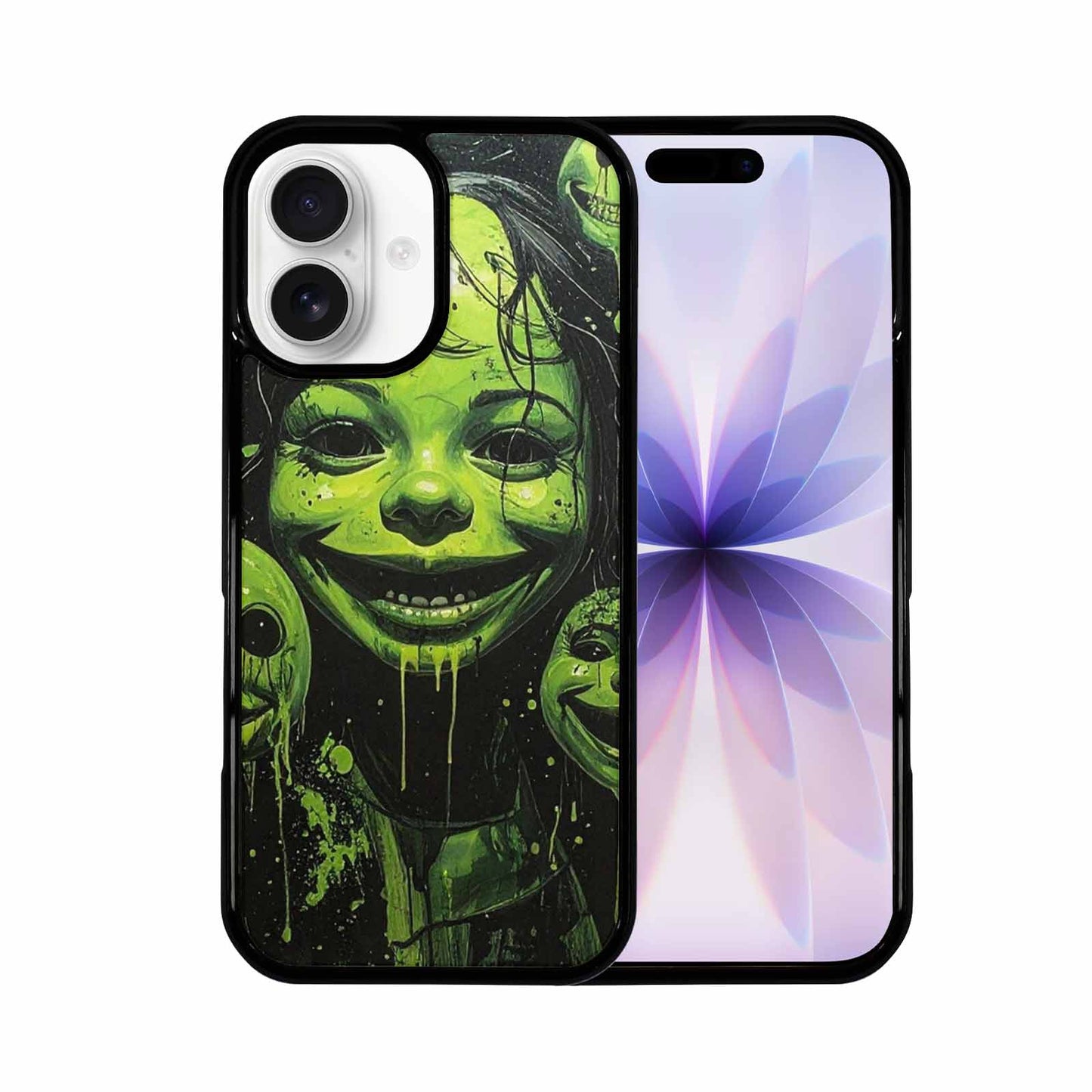 iPhone 17 Case — Black &amp; Green Ink Original Art, Custom Printed Phone Case