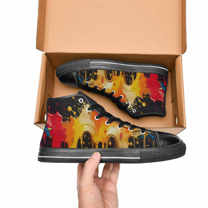 MEN'S Paint Splatter High Top Canvas Y2K Shoes