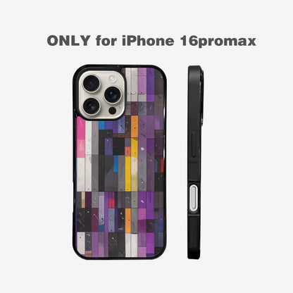 iPhone 16 Pro Max Case — Asexual Flag Color Theme Small Rainbow, Original Design Phone Case