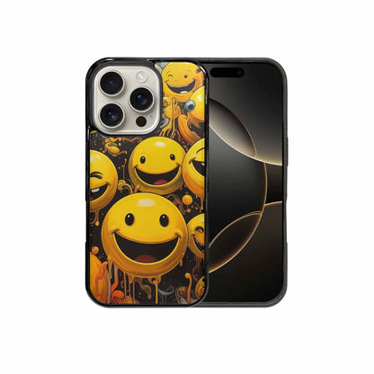 iPhone 16 Pro Case — Melting Moon Smiley Red Splatt, Custom Designed Case Cover
