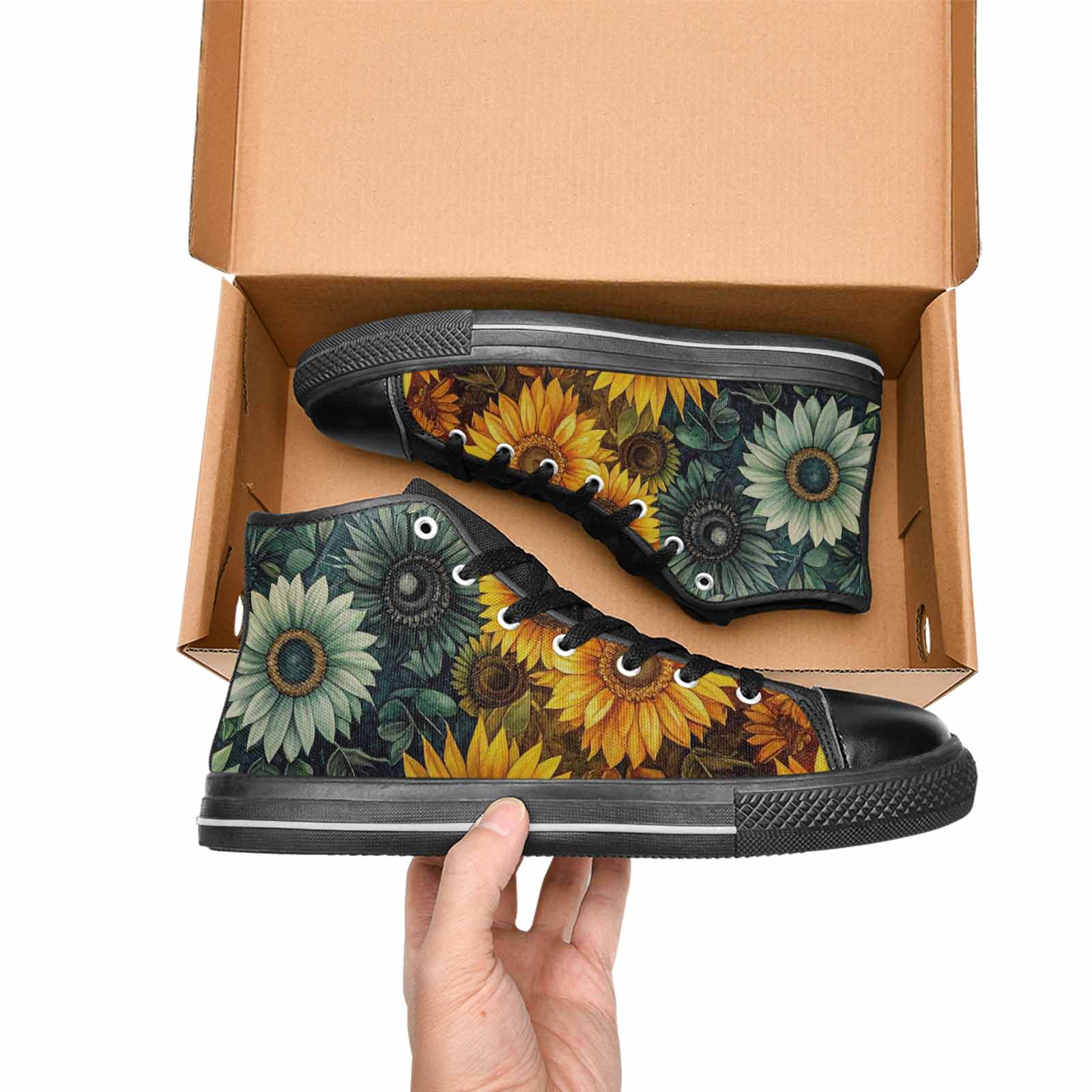 MEN'S Sunflower High Top Canvas Neon Fantasy Shoes