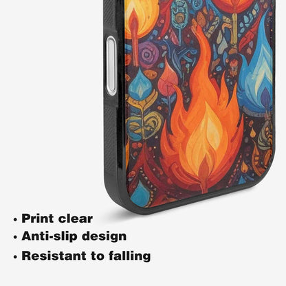 iPhone 16 Case — Flame Burst Full Color Vibrant Flame, Custom Made Phone Cover