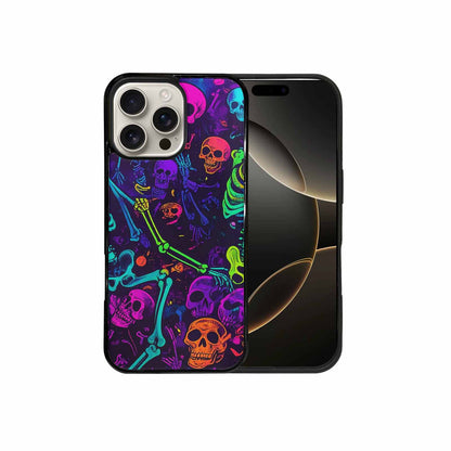 iPhone 16 Pro Max Case — Glowing Skeleton Pattern Hundreds Of Small, Custom Phone Case