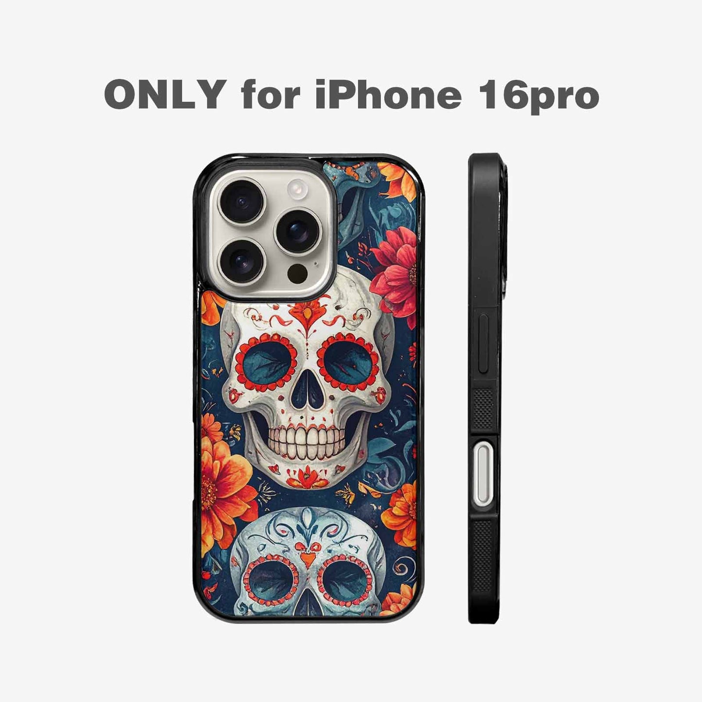 iPhone 16 Pro Case — Marble Skull Custom, Custom Art Phone Cover