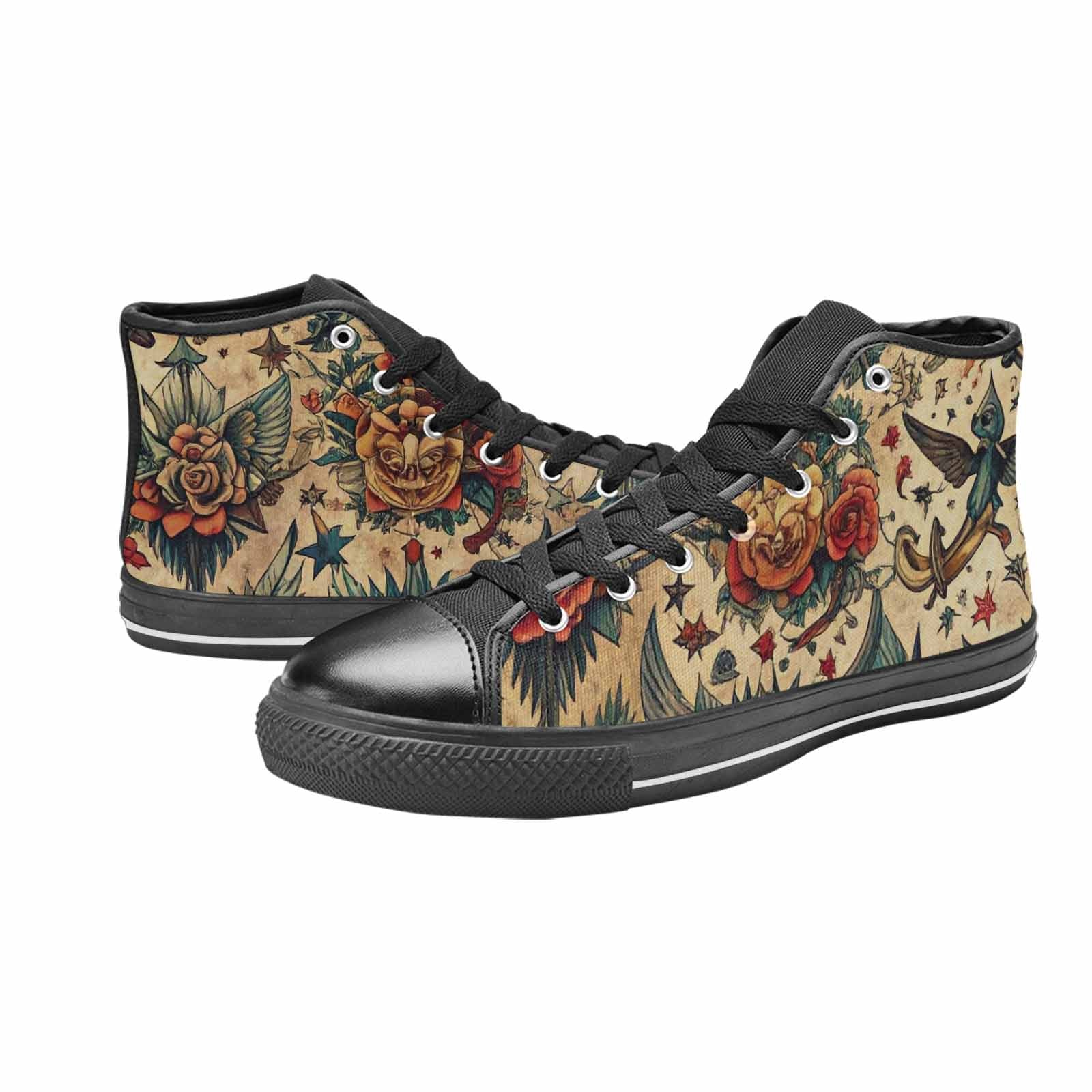 MEN'S Old School Tattoo High Top Canvas Dreamcore Shoes