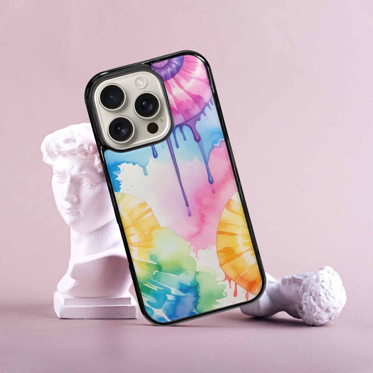 iPhone 16 Pro Case — Dripping Tie Dye Spiral, Custom Art Phone Cover