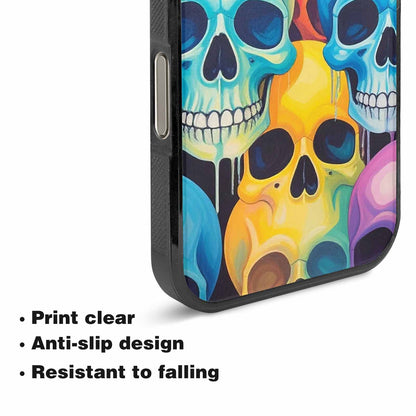 iPhone 16 Pro Case — Dripping Candy Skulls, Custom Printed Phone Case