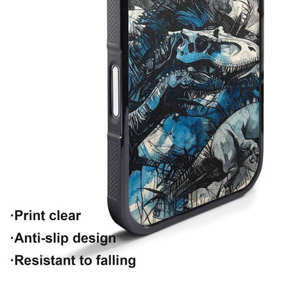 iPhone 17 Air Case — Black Blue Ink Dinosaur Burst Original, Custom Designed Case Cover