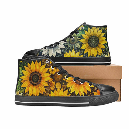 WOMEN'S Blend Melt Them High Top Canvas Vibrant Chaos Custom Sneakers
