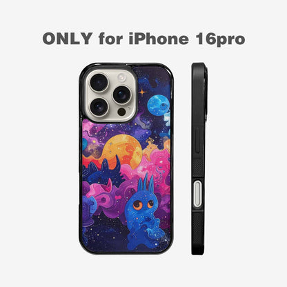 iPhone 16 Pro Case — Cosmic Creature And Object Mashup Pattern, Custom Made Phone Cover