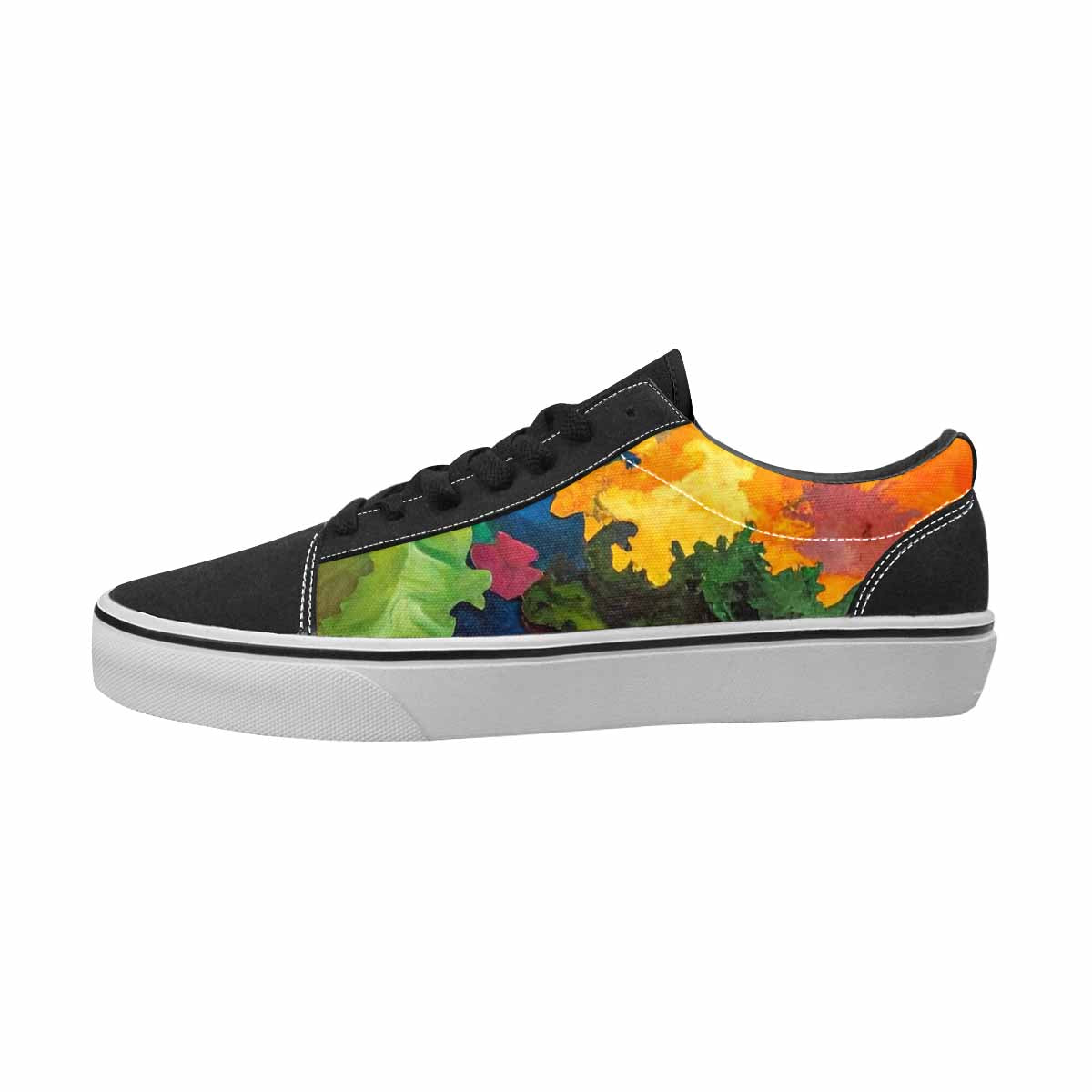 WOMEN'S Camo Full Color Canvas Wearable Art Vibrant Chaos Custom Sneakers