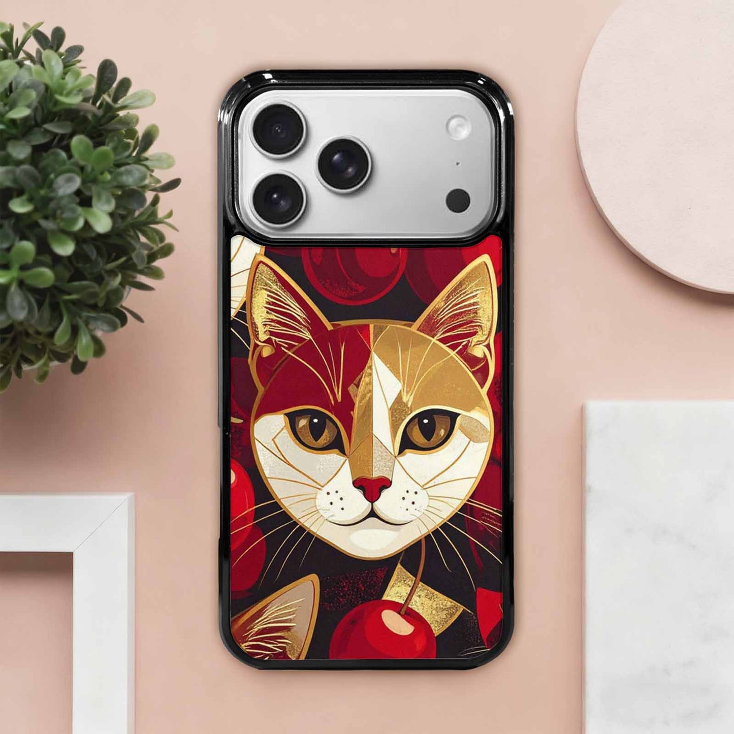iPhone 17 Pro Max Case — Retro Cherry Cat Retro Vintage, Unique Phone Case Design