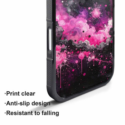 iPhone 17 Pro Case — Galaxy Nebula Black Pink Ink Galaxy, Custom Print Case Cover