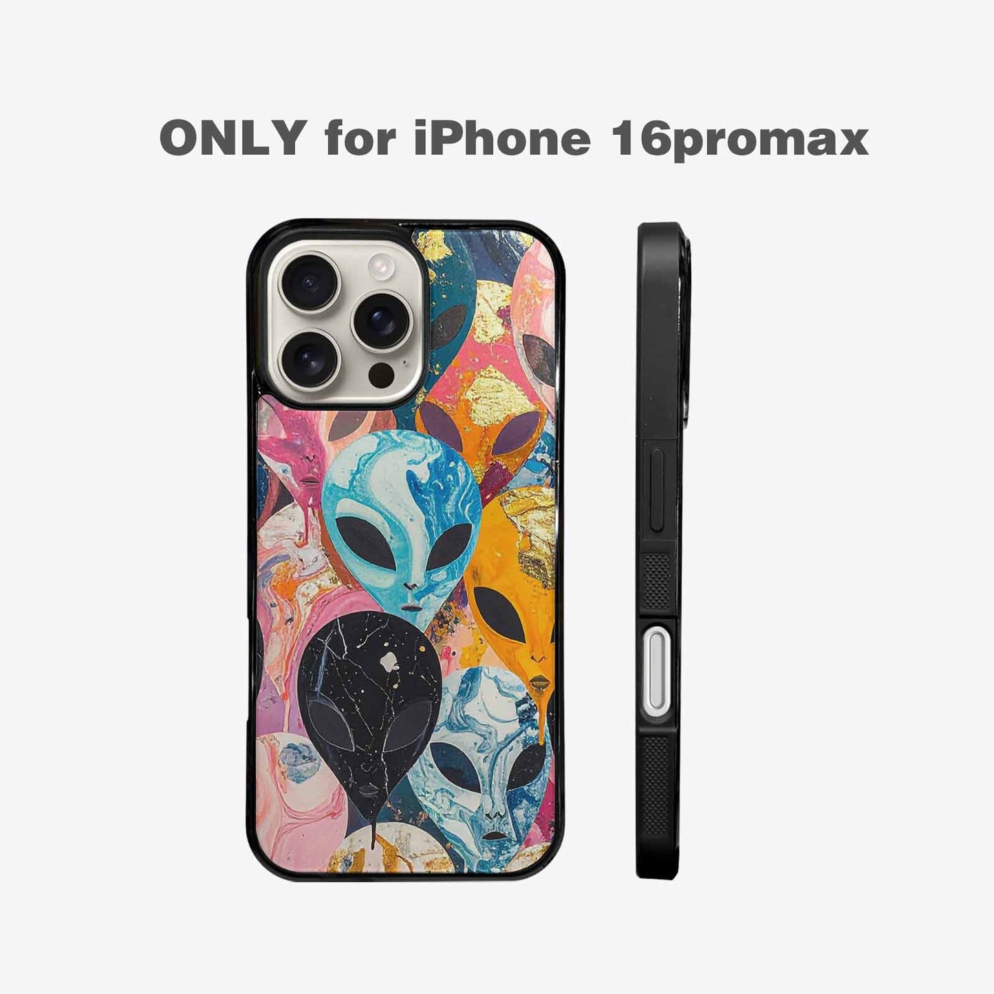iPhone 16 Pro Max Case — Aliens Marblealiens Pattern Doe, Original Design Phone Case