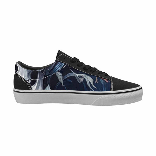 WOMEN'S Skulls Roses Chrome Airbrush Canvas Lace-Up Dark Academia Custom Sneakers