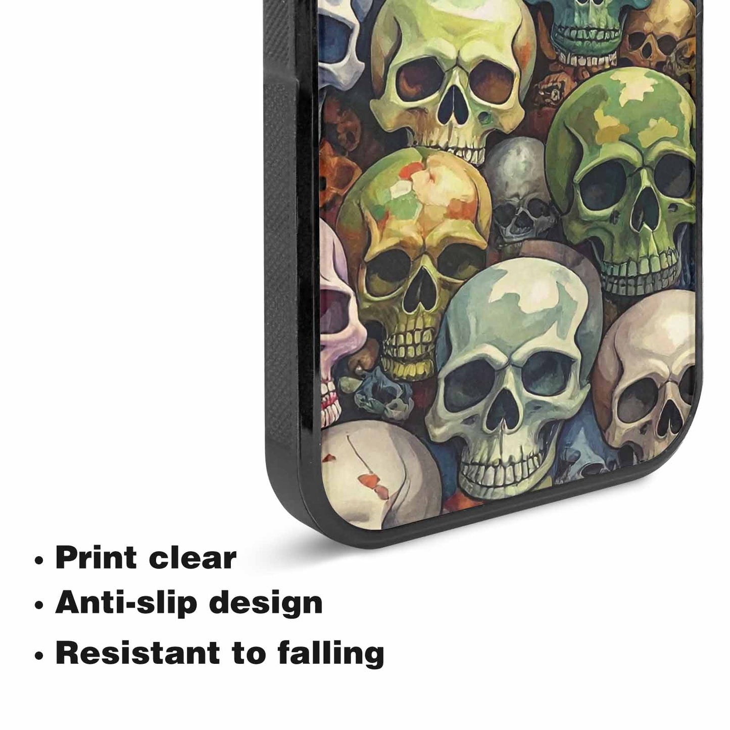 iPhone 15 Plus Case — Skulls Pattern Hundreds Of Sma, Custom Printed Phone Case
