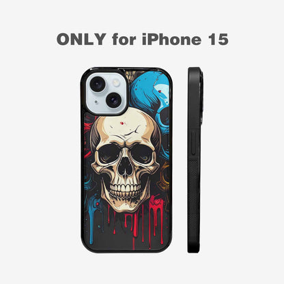 iPhone 15 Case — Many Of Skulls Collage Overlapping Art, Custom Made Phone Cover