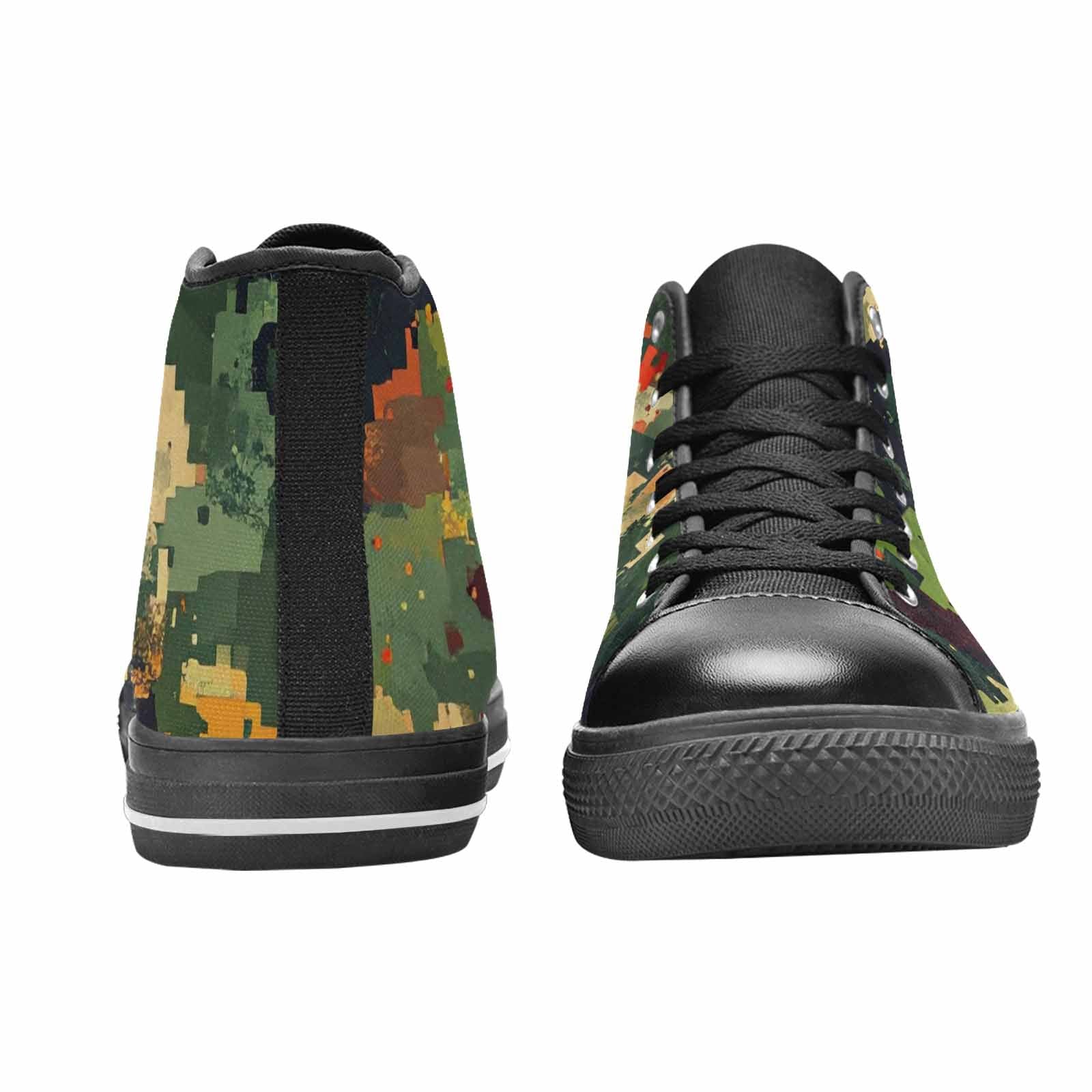 MEN'S Military Camouflage Blotch High Top Canvas Wallpaper Art Custom Sneakers