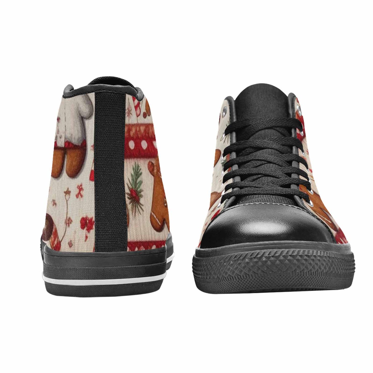 WOMEN'S Christmas Holly Snowflake High Top Canvas Vivid Custom Shoes