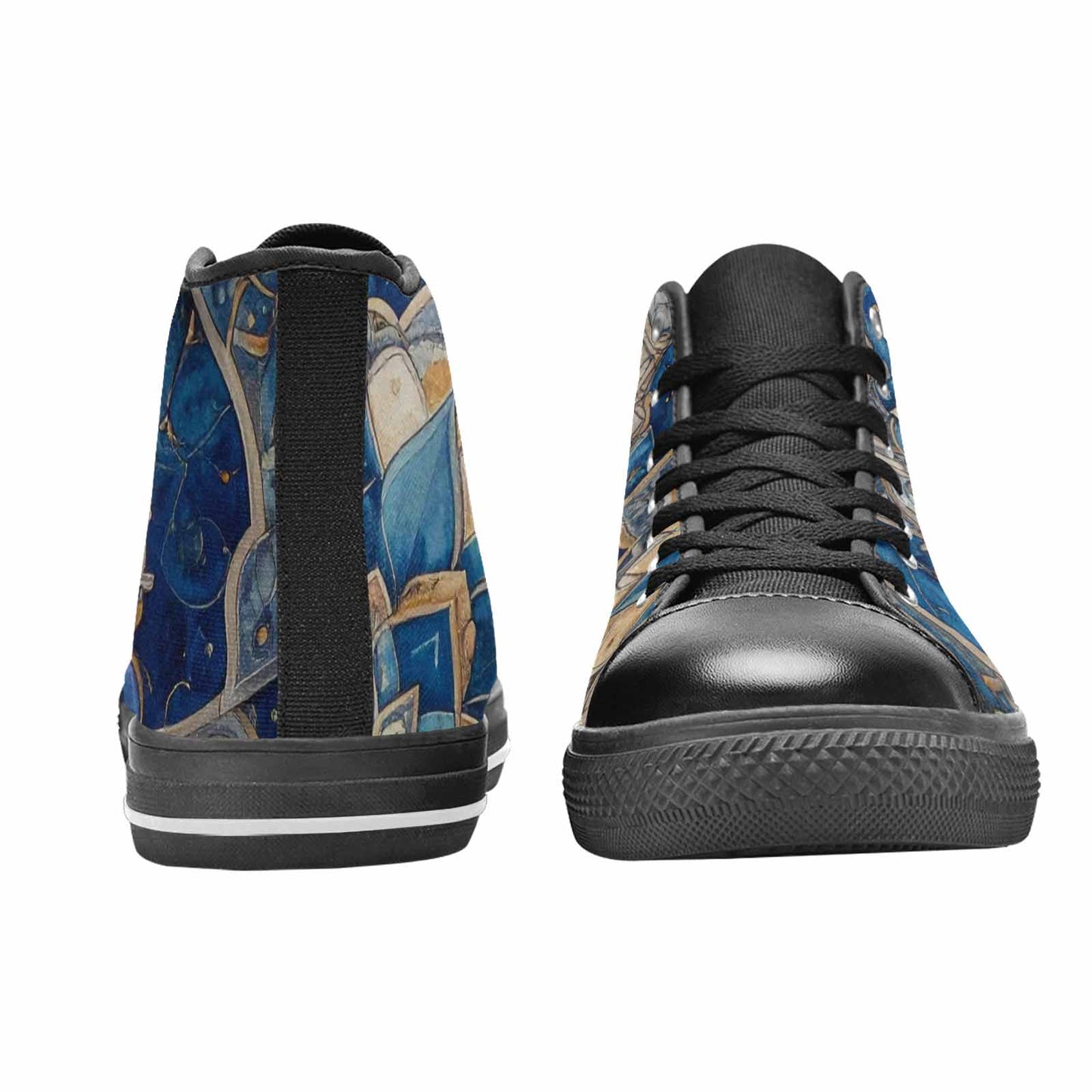 WOMEN'S Mandala High Top Canvas Vibrant Chaos Sneakers