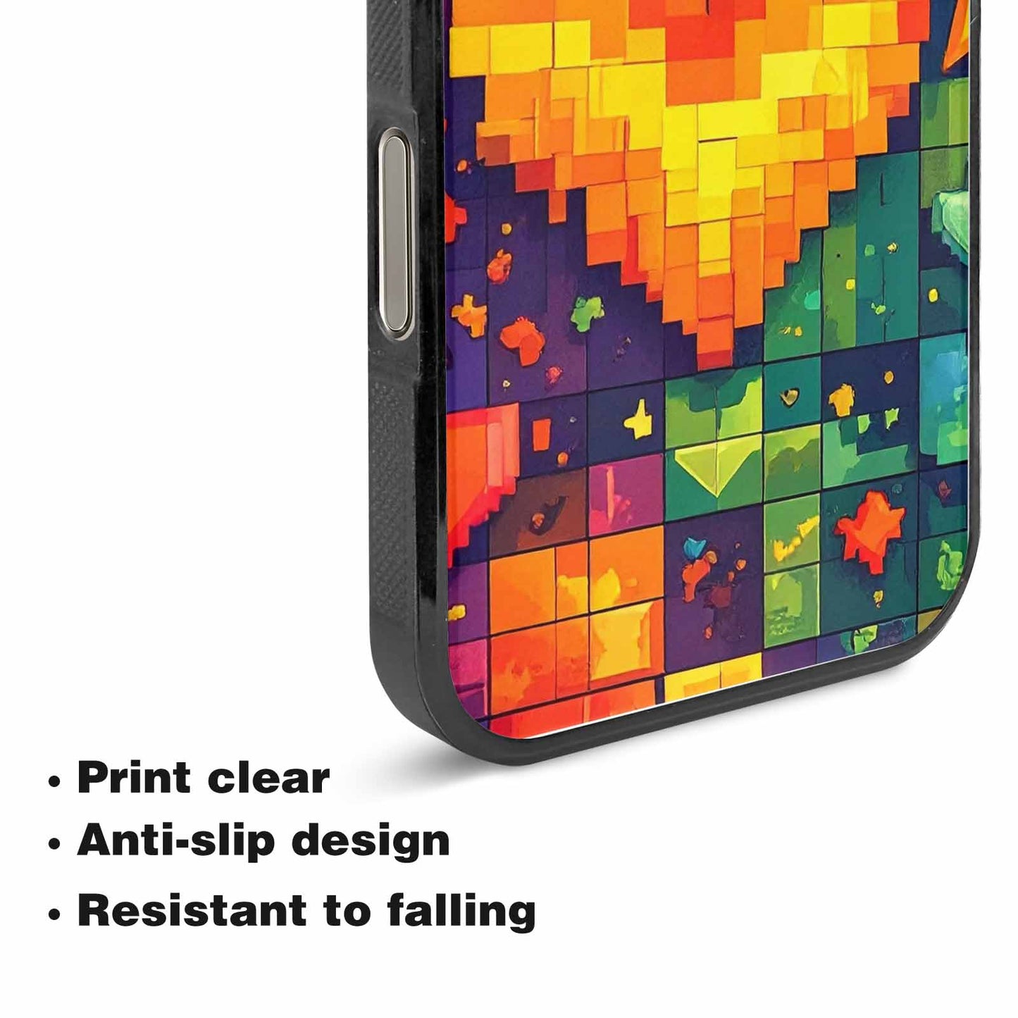 iPhone 15 Pro Max Case — Pixel Art 8 Bit Burst Pattern, Custom Art Phone Cover