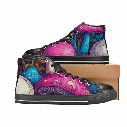 MEN'S Mushroom Skull High Top Canvas Dark Academia Custom Shoes