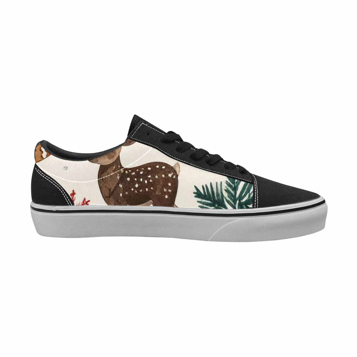 MEN'S Christmas Holly Snowflake Canvas Lace-Up Vibrant Chaos Shoes
