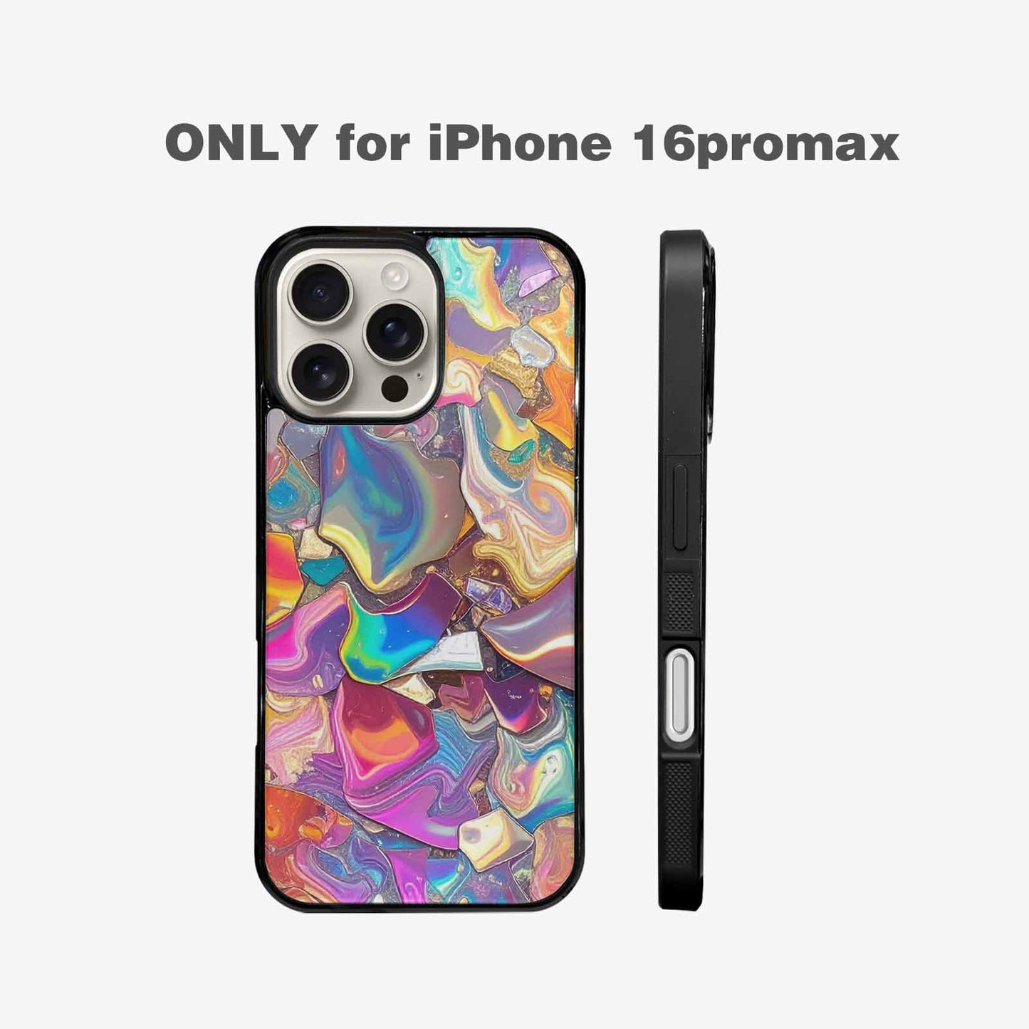 iPhone 16 Pro Max Case — Holographic Iridescent Shimmer Pattern Hundreds Of, Unique Phone Case Design