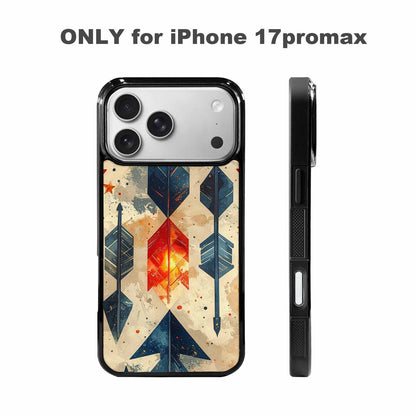 iPhone 17 Pro Max Case — Glowing Americana Arrow Original Art, Custom Designed Case Cover