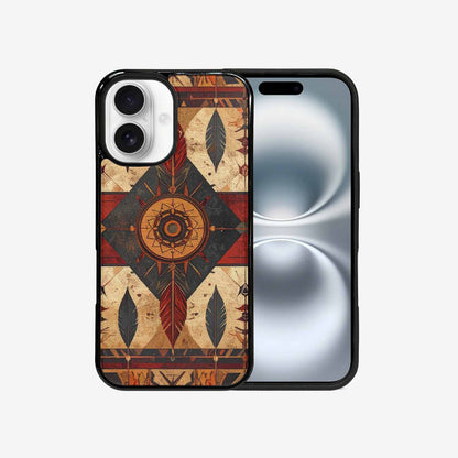 iPhone 16 Case — Native American Geometric Pattern Arrows Feathers, Custom Print Case Cover
