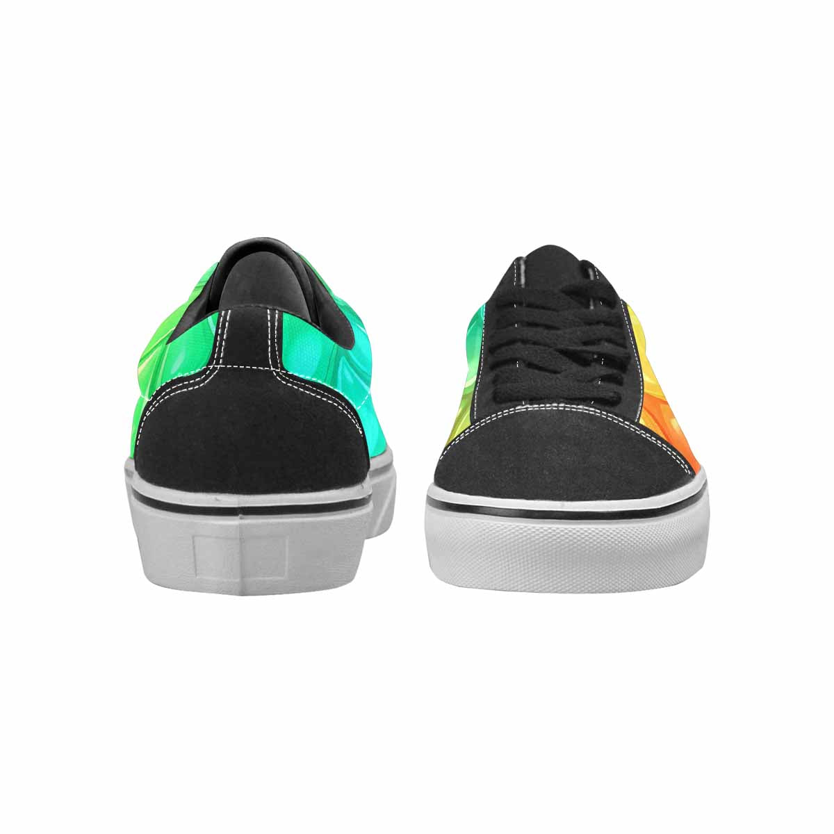 WOMEN'S Dark Snake Print Canvas Lace-Up Vibrant Chaos Custom Shoes