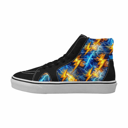 WOMEN'S Lightning Bolt High Top Canvas Grunge Custom Sneakers