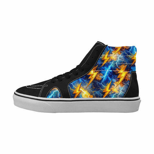 WOMEN'S Lightning Bolt High Top Canvas Grunge Custom Sneakers