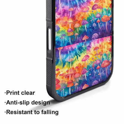 iPhone 17 Pro Max Case — Mushrooms Tie Dyemushrooms Pat Tie Dye, Custom Phone Case