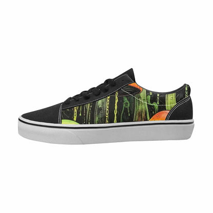 MEN'S Mushrooms Black & Green Ink Canvas Personalized Dreamcore Shoes