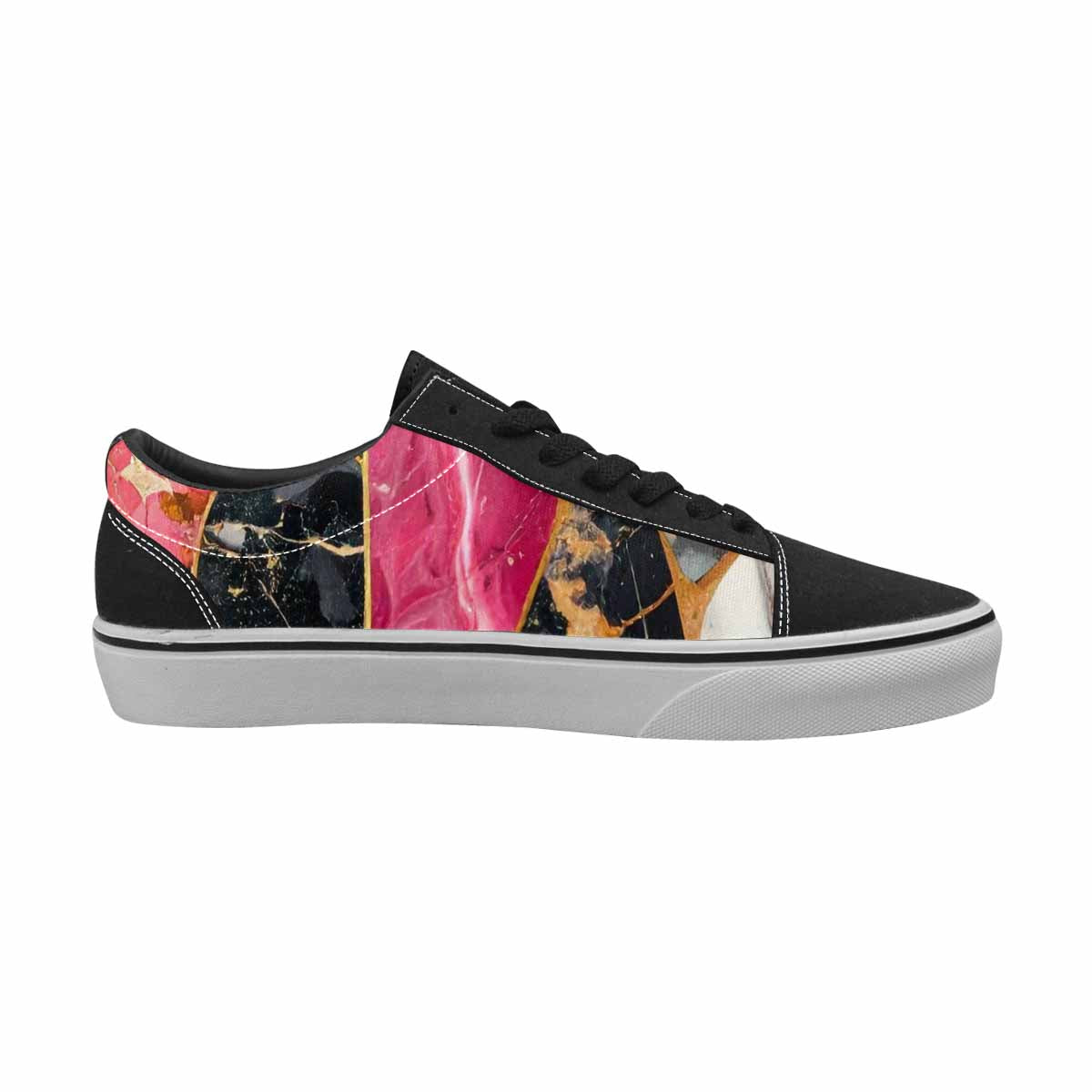 WOMEN'S Marble Stone Texture Canvas Lace-Up Vibrant Chaos Shoes