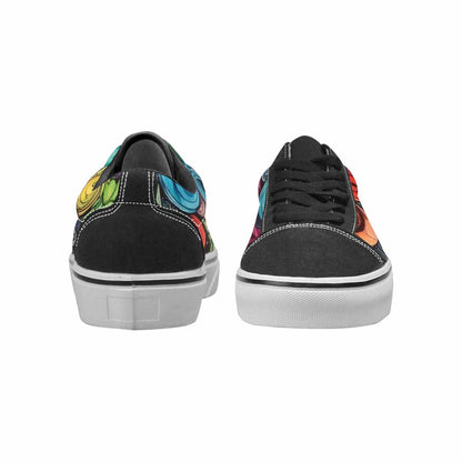 WOMEN'S Tie Lace-Up Canvas Vibrant Chaos Custom Sneakers