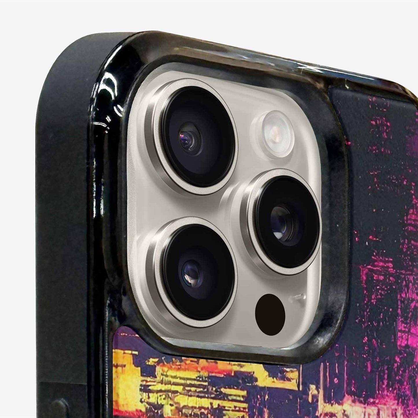 iPhone 16 Pro Case — Glitch Dark Art Seamless Pattern Vibrant, Unique Phone Case Design