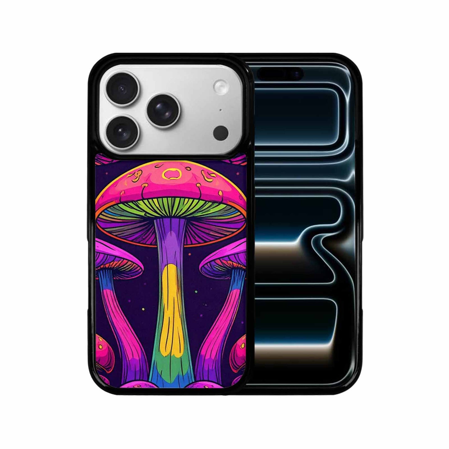 iPhone 17 Pro Case — Psychedelic Mushroom Cartoon Pattern Cartoon Cute, Custom Made Phone Cover