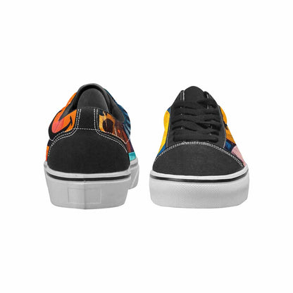 WOMEN'S Smiley Faces Lace-Up Canvas Vibrant Chaos Sneakers