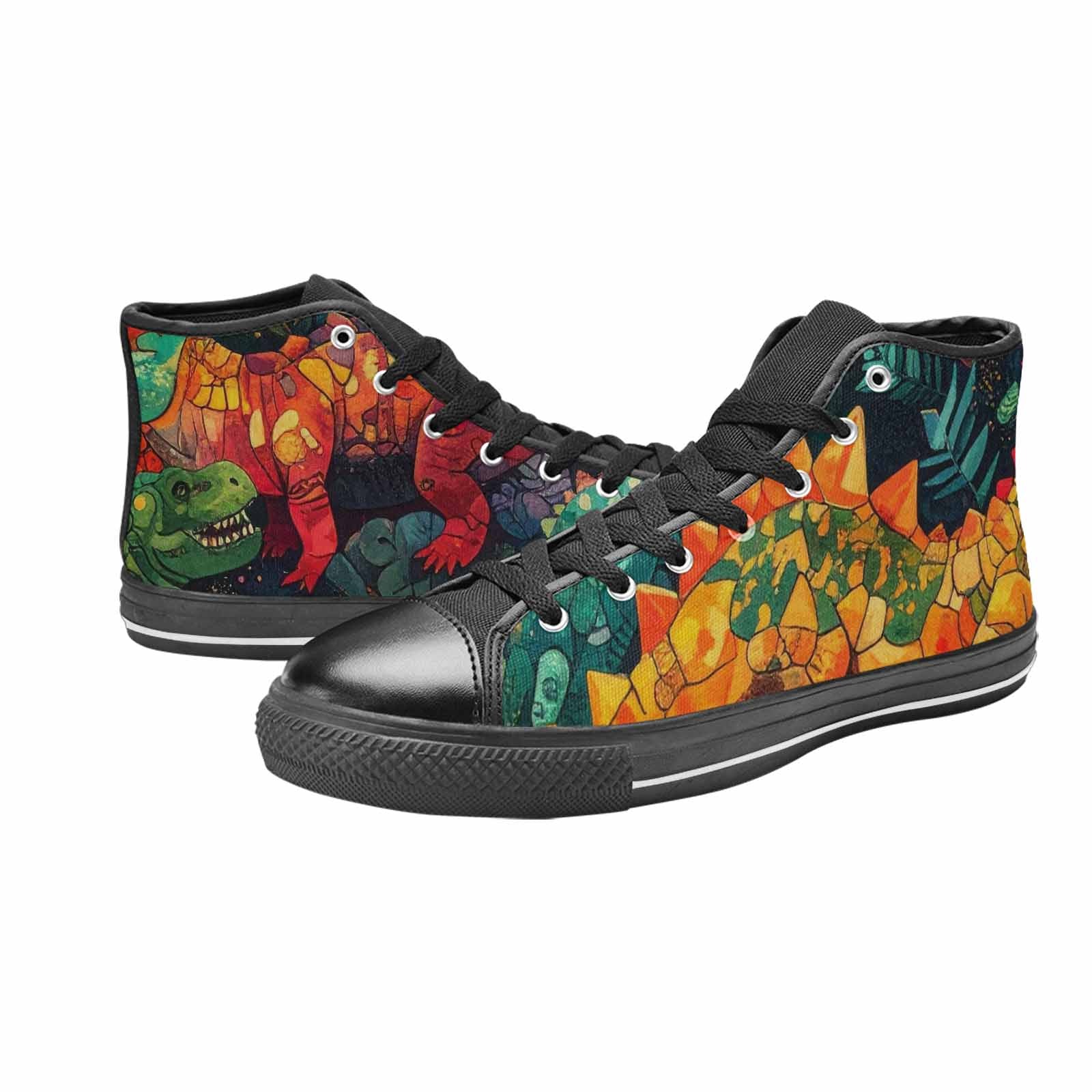 MEN'S Dinosaur Silhouette High Top Canvas Wallpaper Art Sneakers